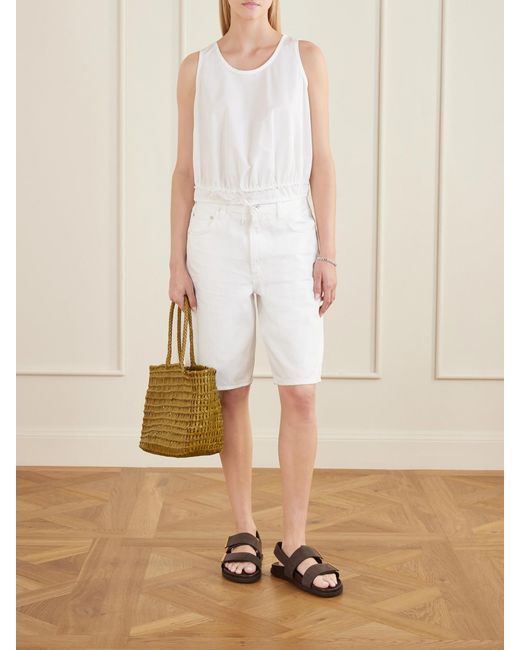 Citizens of Humanity White Court Denim Straight-Leg Shorts
