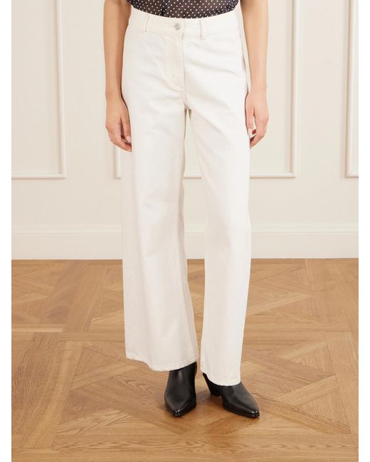 Nili Lotan White Megan Straight-Leg Jeans