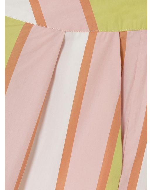 Thierry Colson Yellow Loulou Striped Cotton-Poplin Straight-Leg Pants