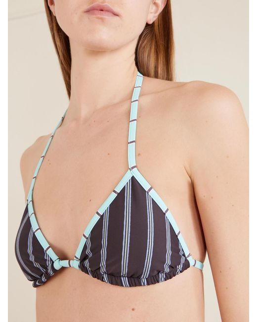 Staud Blue Lido Triangle Bikini Top