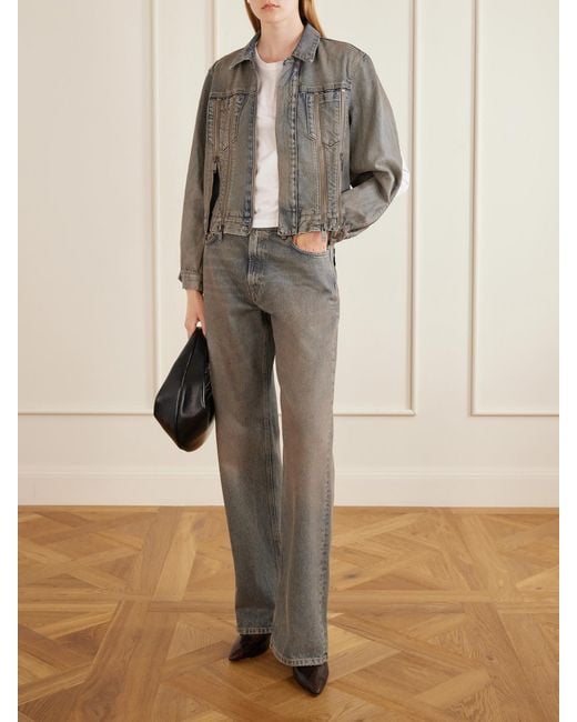 Haikure Gray Medea Ziggy Zip-Detailed Denim Jacket