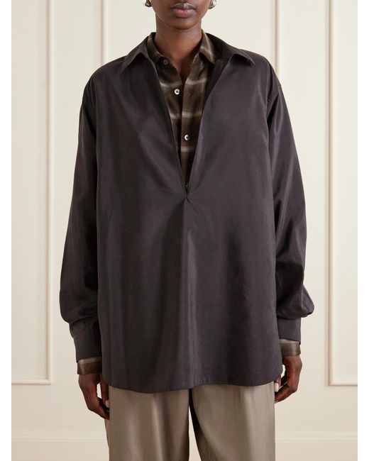Ssstein Blue Skipper Silk-Blend Shirt