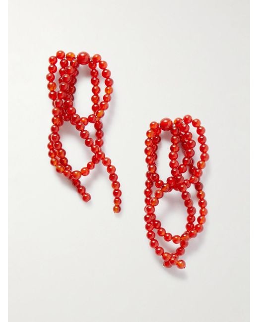 Completedworks Red Recycled Agate Beaded Earrings