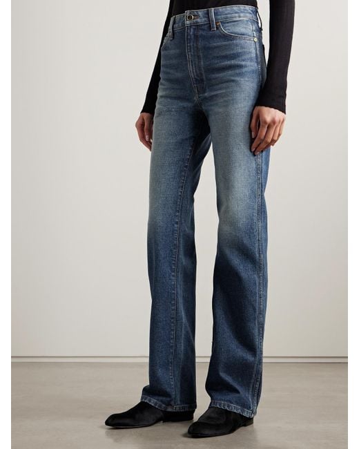 Khaite Blue Danielle High-Rise Slim-Leg Jeans