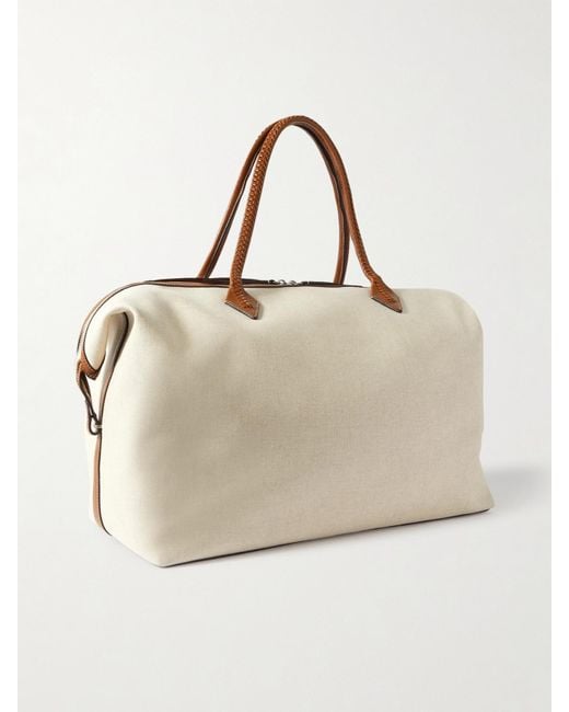 Metier Natural Vérité Weekend Leather-Trimmed Linen-Canvas Tote