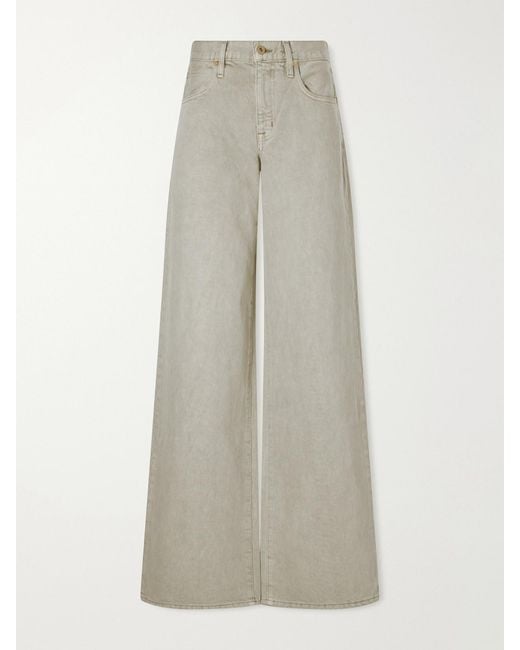 SLVRLAKE Denim Green Mica Low-Rise Wide-Leg Jeans