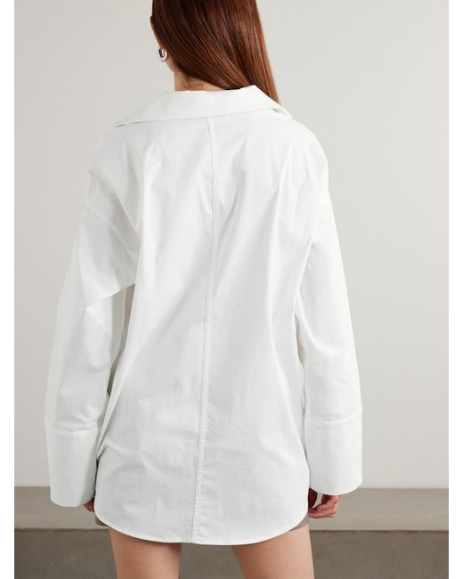 TOVE White Luisa Cotton-Blend Poplin Shirt