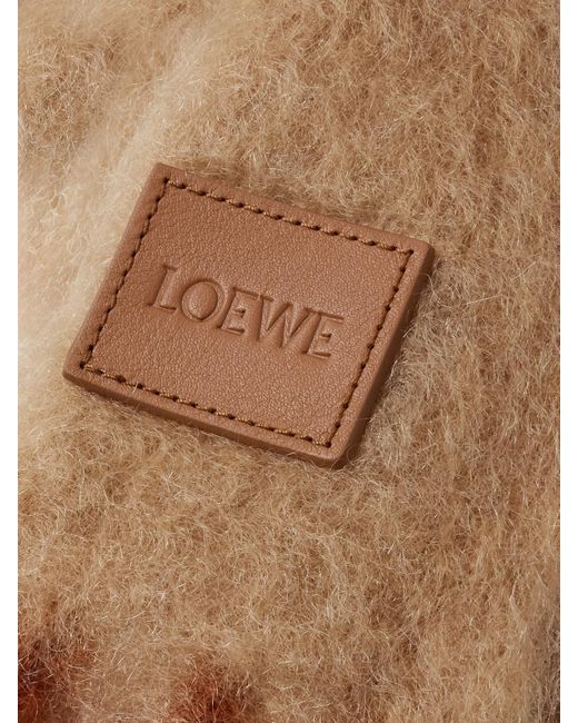 Loewe Natural Schal Aus Einer Mohairmischung Mit Fransen Und Applikation
