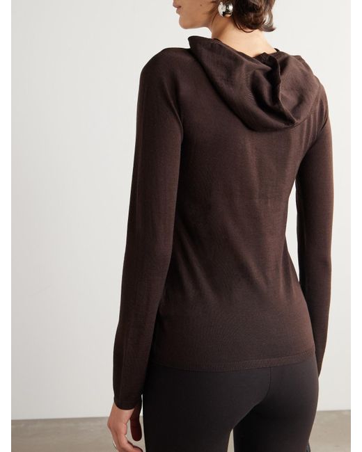 Courreges Brown Kapuzenpullover Aus Wolle Mit Logostickerei