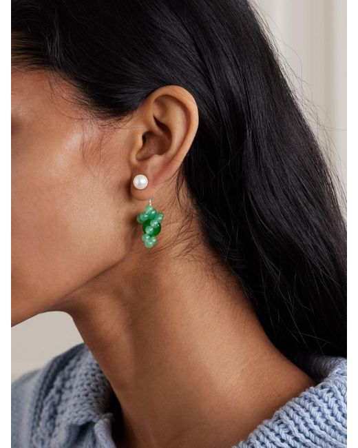 Completedworks Green Recycled, Pearl And Beaded Earrings