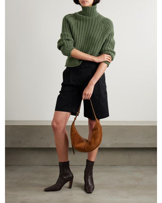 arch4 Green Ellis Ribbed Cashmere Turtleneck Sweater