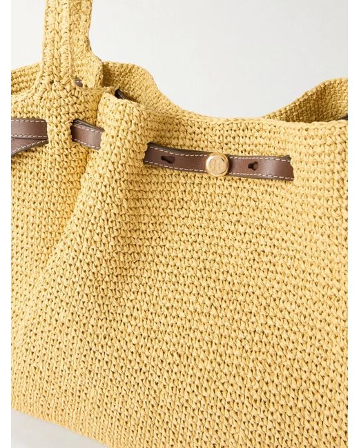 Tory Burch Natural Romy Leather-Trimmed Straw Tote