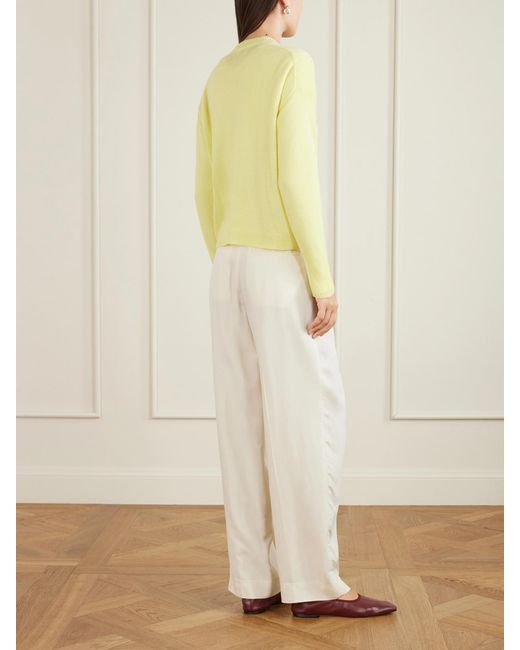Allude Yellow Cashmere Cardigan