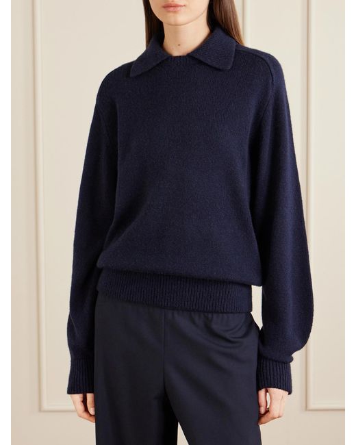 Khaite Blue Jackson Wool And Cashmere Sweater