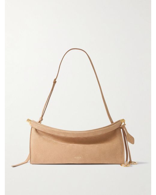 Alaïa Natural Click Medium Nubuck Shoulder Bag
