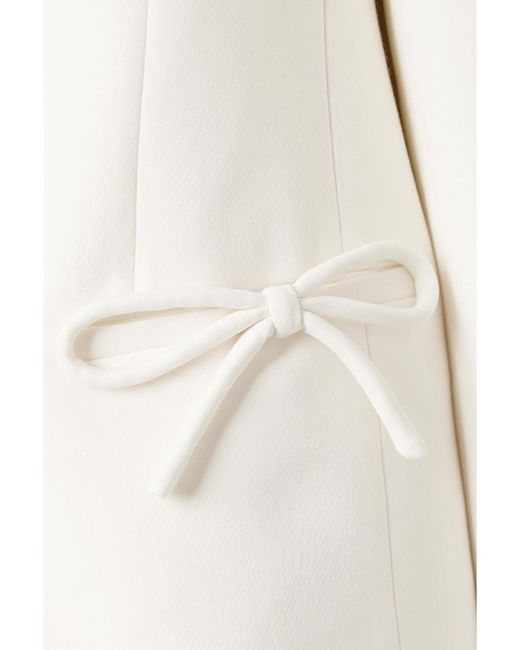 Valentino Garavani Natural Bow-Detailed Wool And Silk-Blend Crepe Jacket