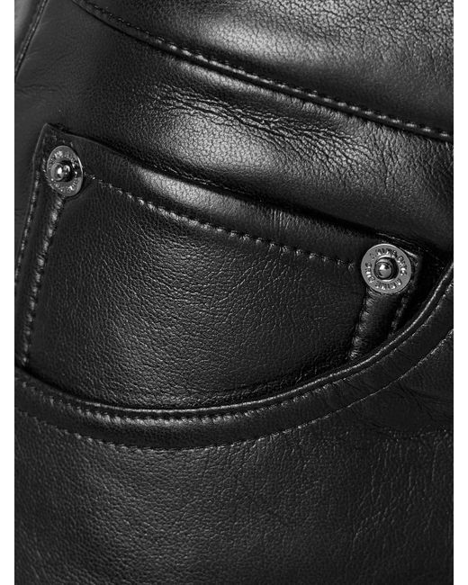 Anine Bing Black Manon Leather Wide-Leg Pants