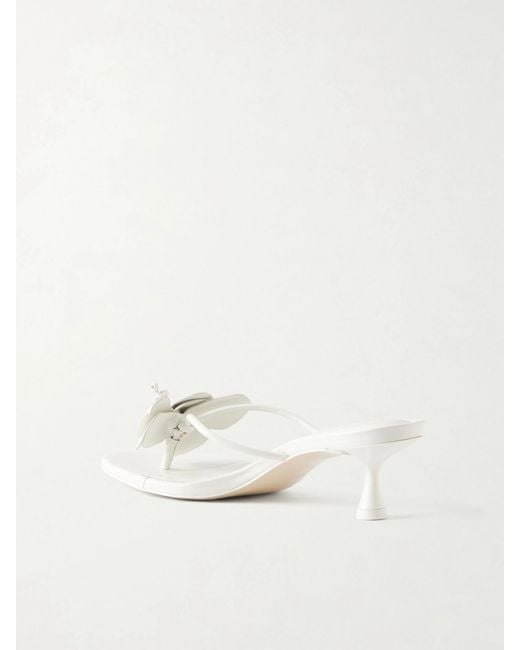 Cult Gaia Natural Addison Embellished Leather Thong Sandals