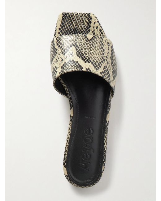 Aeyde Multicolor Anna Snake-Effect Leather Slides