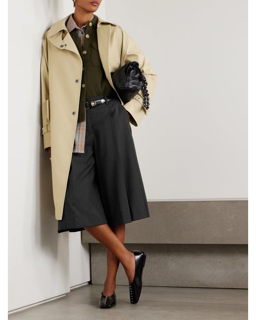 Twp Natural Long Bogie Mantel Aus Gabardine Aus Einer Baumwollmischung