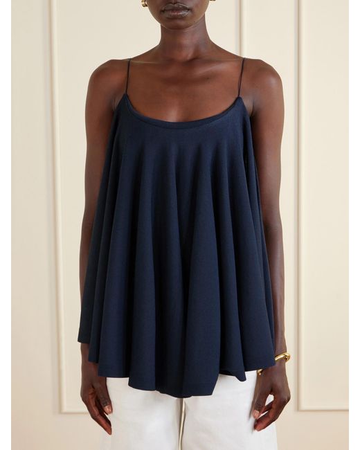 Jacquemus Blue Le Haut Voile Open-Back Jersey Top