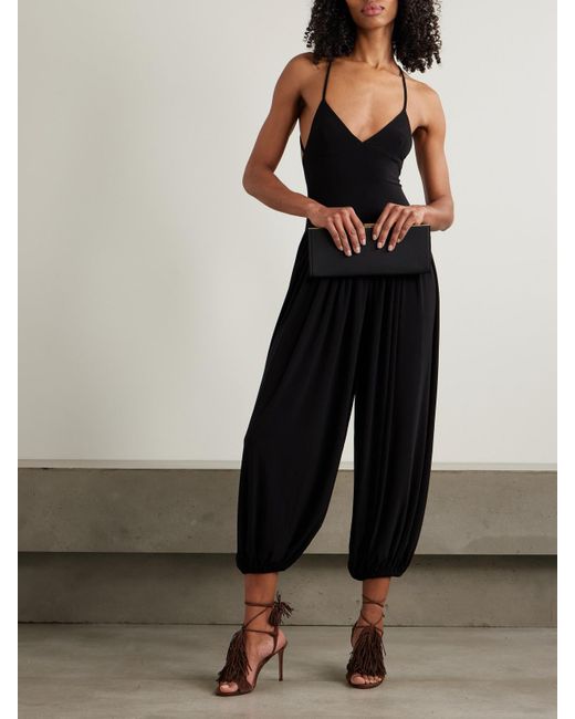 Combi-Pantalon En Jersey Stretch À Fronces Kenny Norma Kamali en coloris Black