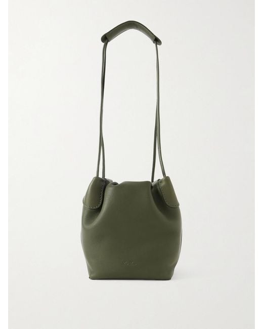 Loro Piana Green Bale Softy Leather Shoulder Bag