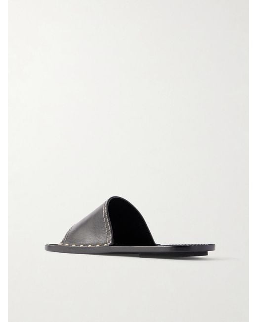 Totême  White Studded Leather Slides