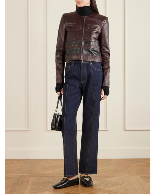 Ulla Johnson Blue Agatha Embellished High-Rise Straight-Leg Jeans