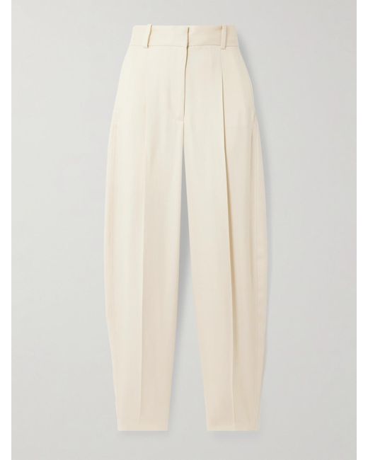 Joseph White Germain Pleated Twill Tapered Pants