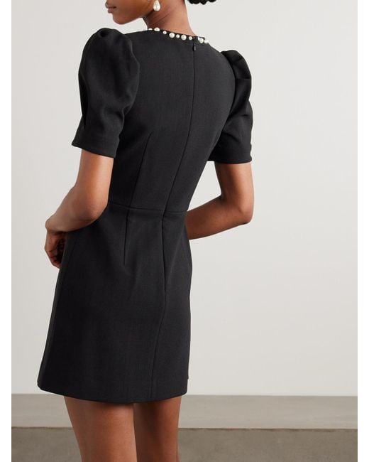 Rebecca Vallance Black Minikleid Aus Crêpe Mit Kunstperlen