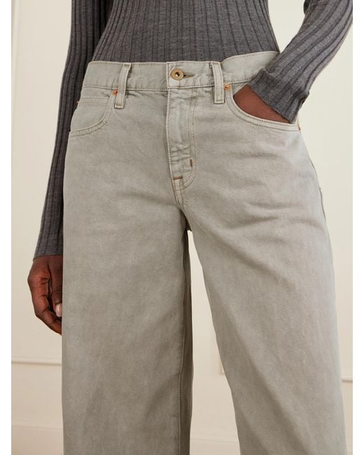 SLVRLAKE Denim Green Mica Low-Rise Wide-Leg Jeans