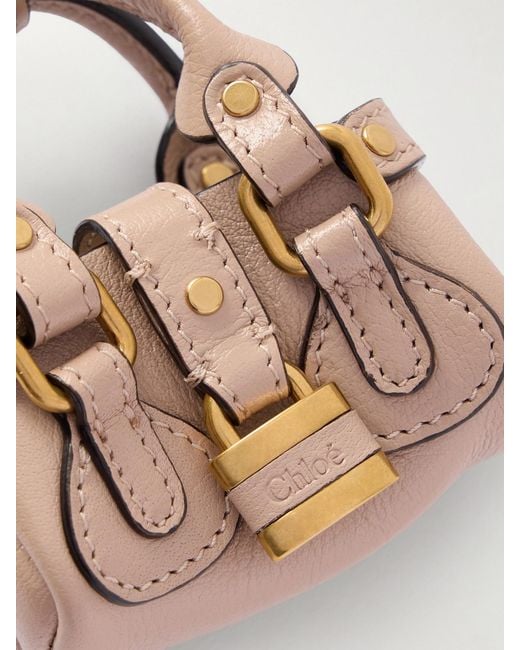 Chloé Natural Mini Paddington Leather Keychain