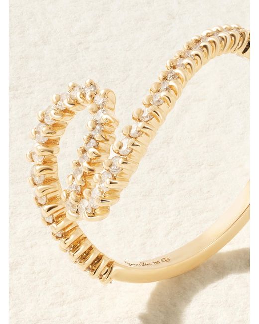 Bague En Or 18 Carats (750/1000) Et Diamants Bague Vague Surf Yvonne Léon en coloris Natural