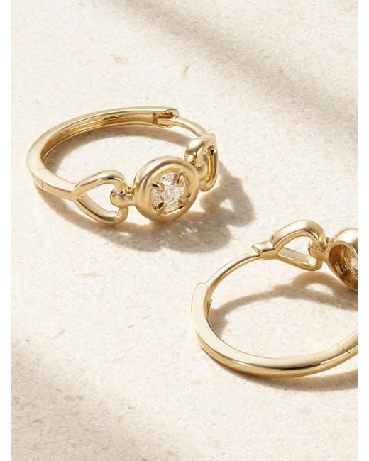 STONE AND STRAND Natural Silvia 14-Karat Diamond Hoop Earrings