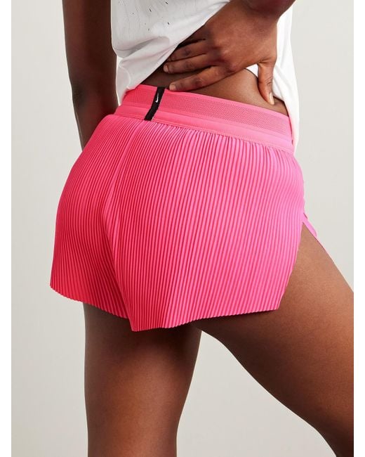 Nike Pink Aeroswift Shorts Aus Dri-Fit Adv-Material Mit Print Und Plissee