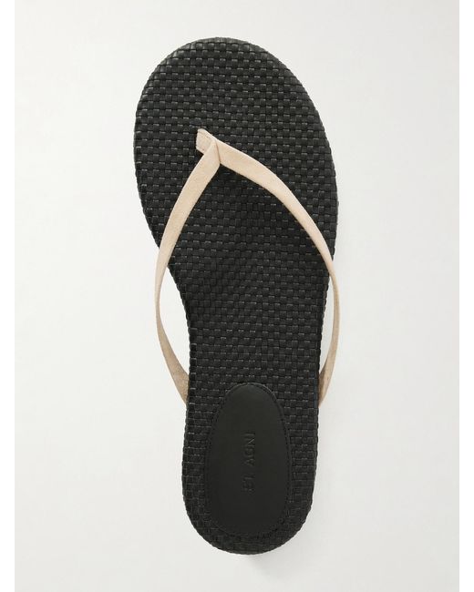St. Agni White Suede Woven Flip Flop