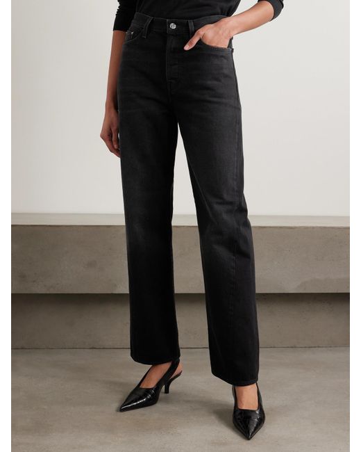 Totême  Black Halbhohe Jeans Mit Geradem Bein Aus Bio-Denim