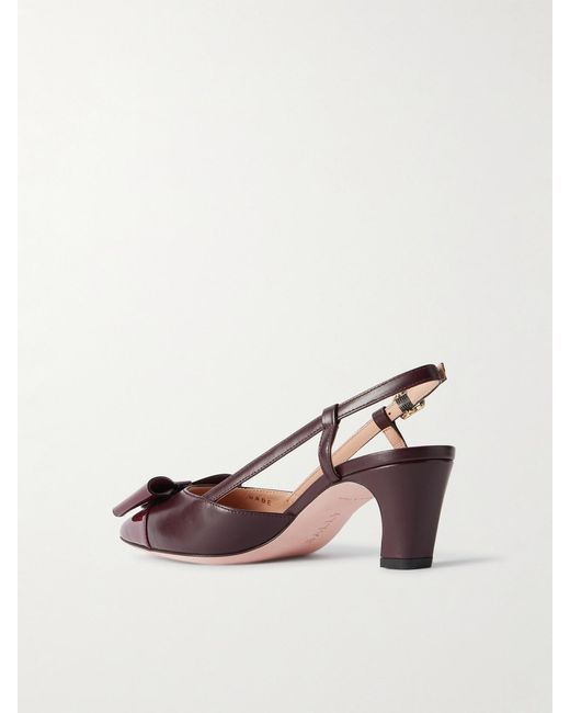 Bally Brown Bilyana 55 Bow-Embellished Two-Tone Leather Slingback Pumps