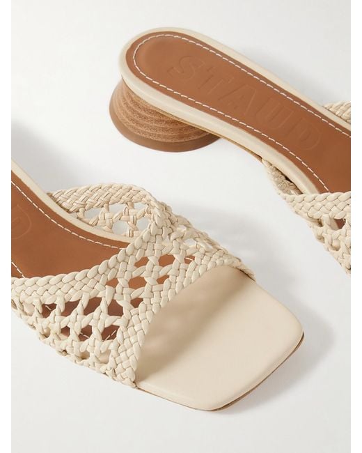 Staud Natural Simone Mules Aus Geflochtenem Leder
