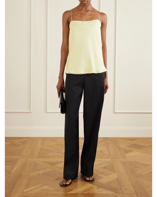 Another Tomorrow Yellow Silk-Twill Camisole