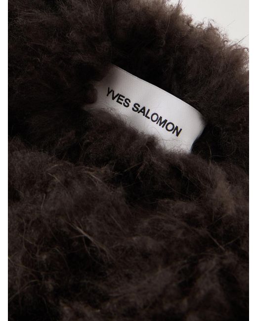 Yves Salomon Black Shearling Headband