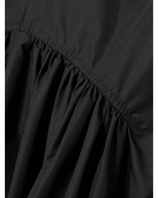 Proenza Schouler Black Nyssa Gathered Shell Midi Dress