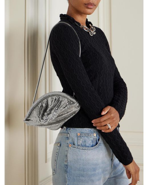 Rabanne Gray Mini Chainmail Clutch
