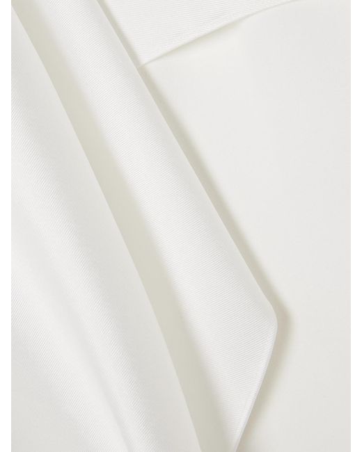 Solace London White Leni Cape-Effect Crepe And Faille Gown