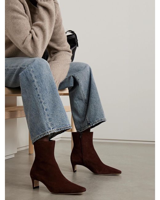 Bottines En Daim Wally Staud en coloris Brown