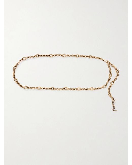 Saint Laurent Natural Tone Chain Belt