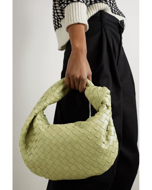 Bottega Veneta Green Jodie Small Intrecciato Leather Tote