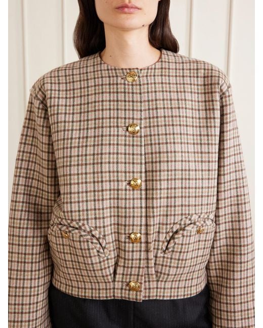 Blazé Milano Natural Altai Checked Wool And Cashmere-Blend Jacket