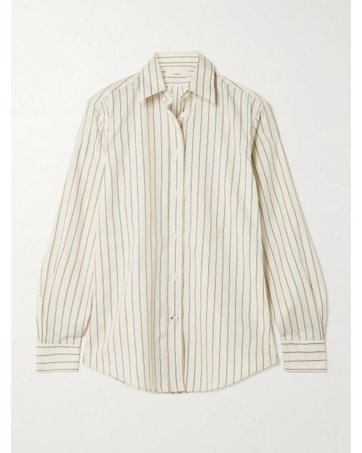 James Purdey & Sons Natural Striped Cotton And Silk-Blend Shirt